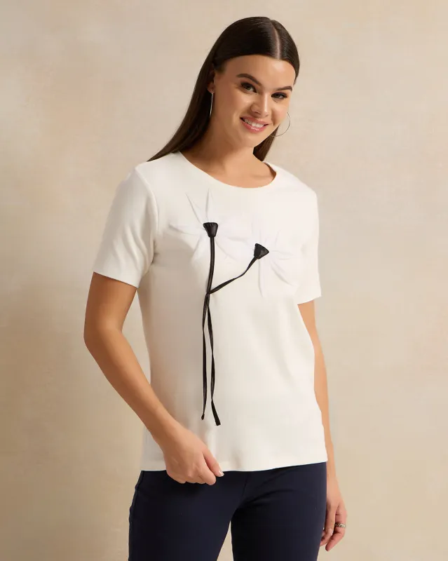 Women White Printed T-Shirt sold by Redtag