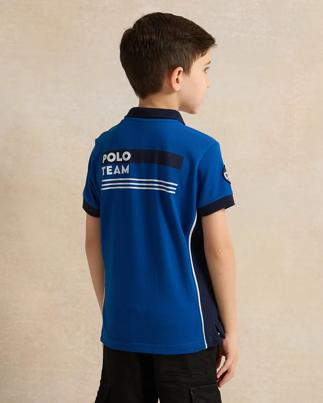 Boys Blue Basic Polo Shirt sold by Redtag product image thumbnail 3