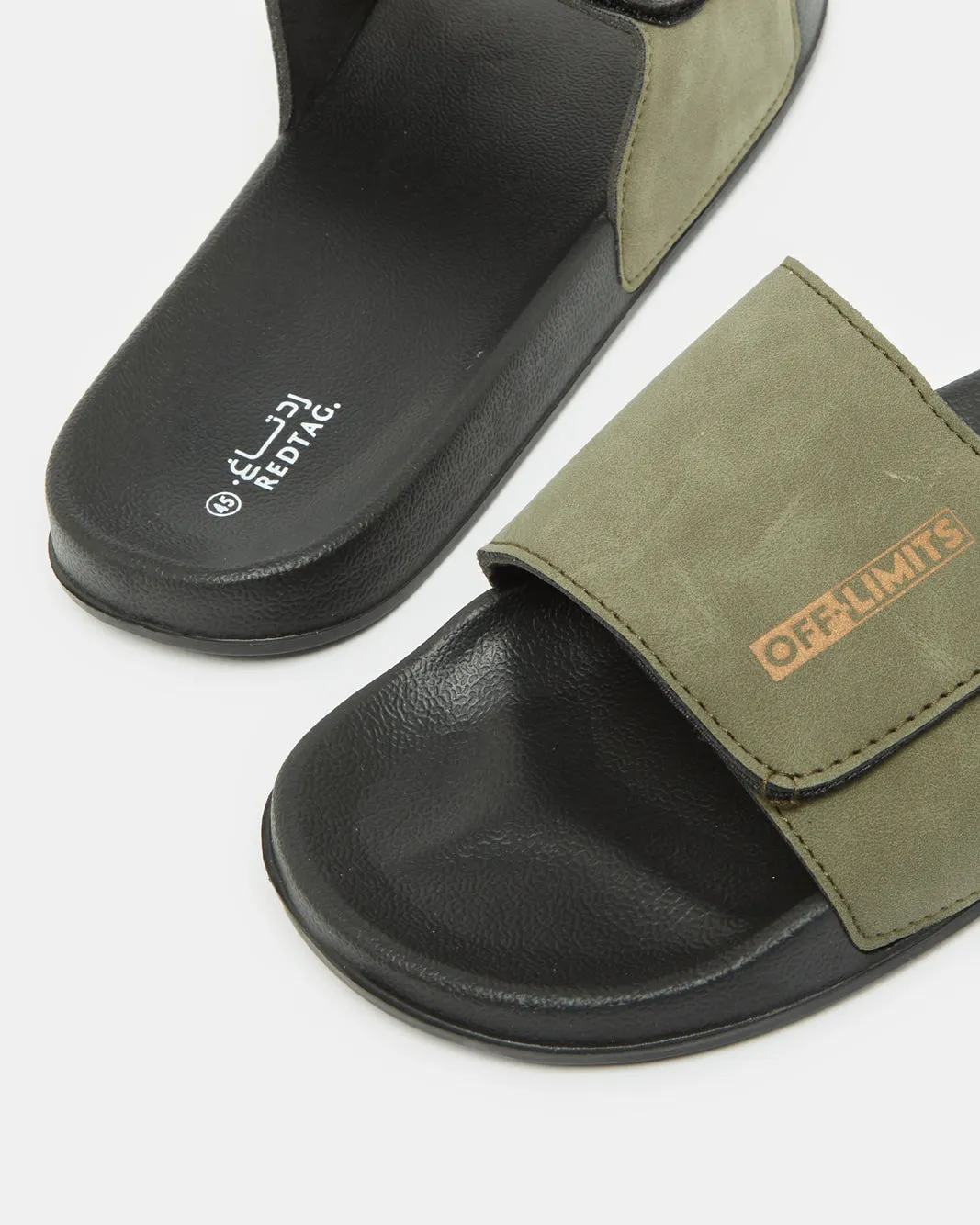 Men Grey Velcro Slide sold by Redtag product image thumbnail 4