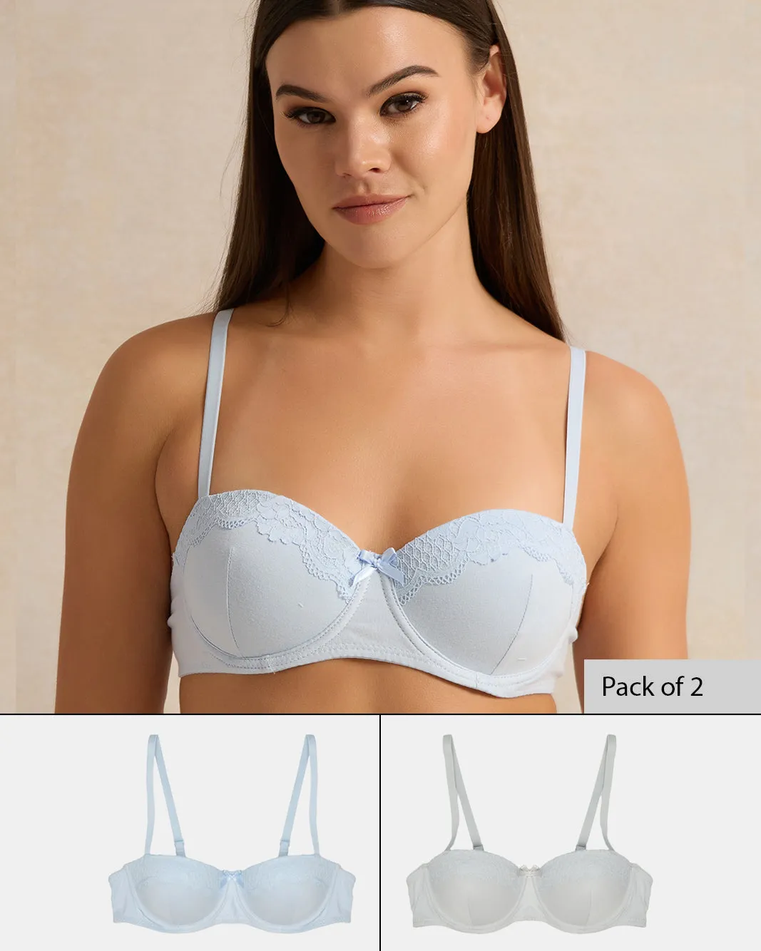 Women Assorted Printed Balconette Bra Set (Pack of 2) sold by Redtag