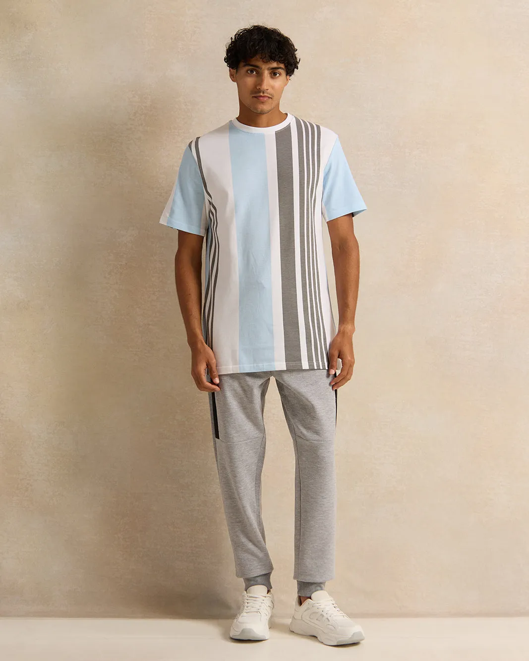 Men Blue Striped T-Shirt sold by Redtag product image thumbnail 2