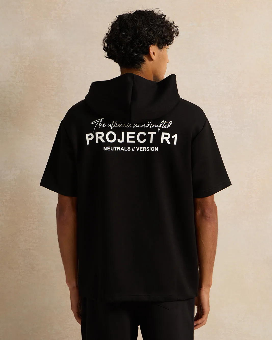 Men Black Hooded Printed Lounge Sweatshirt sold by Redtag product image thumbnail 3