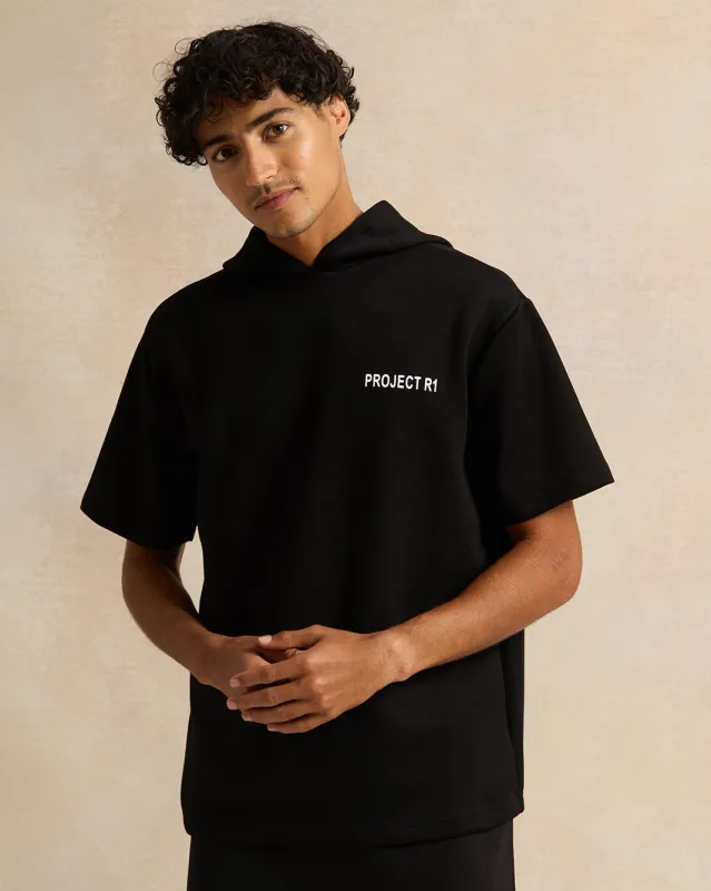 Men Black Hooded Printed Lounge Sweatshirt sold by Redtag