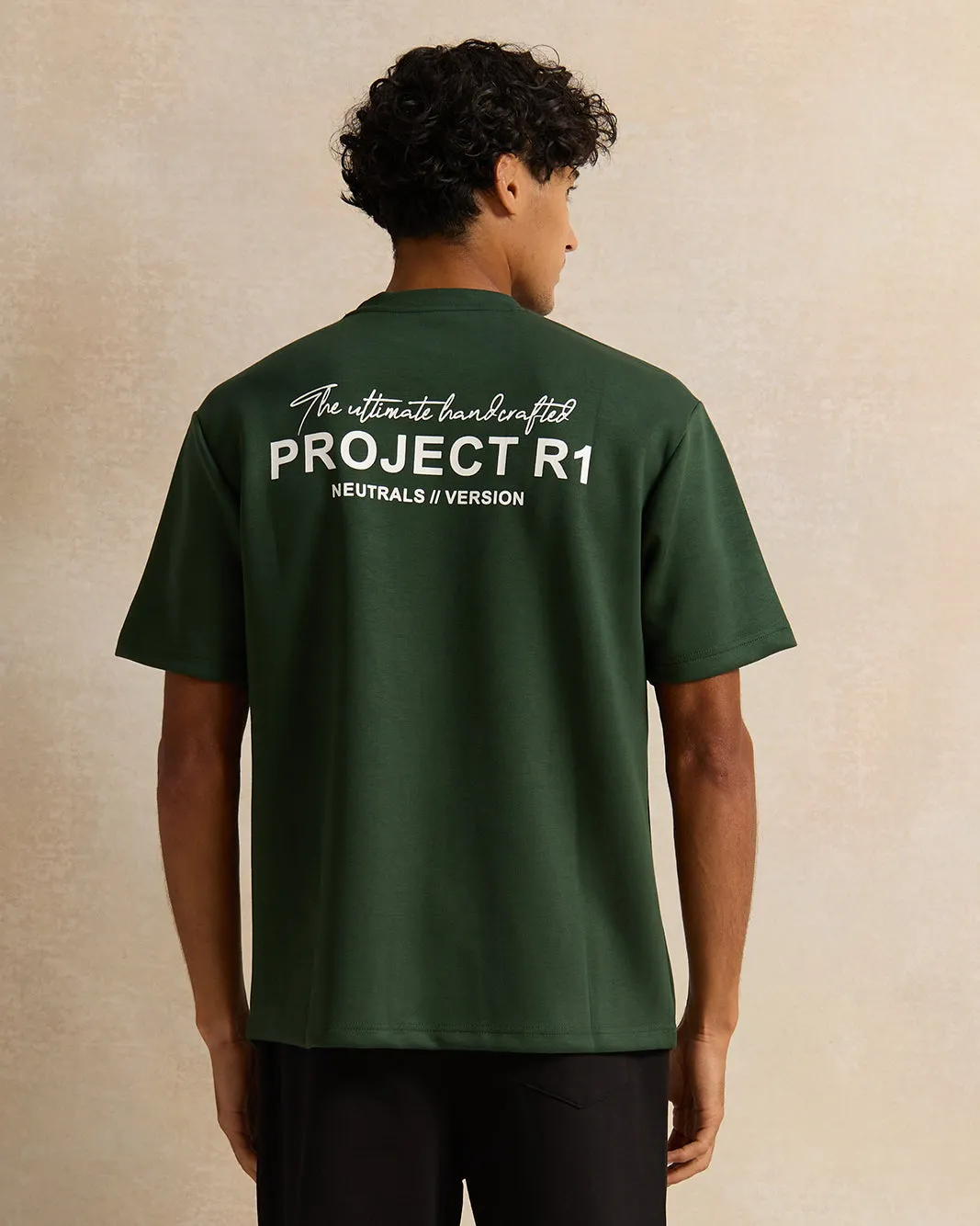 Men Olive Printed Lounge T-Shirt sold by Redtag product image thumbnail 3