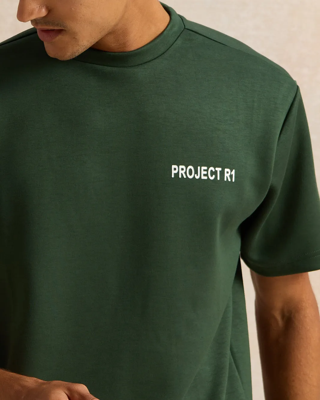 Men Olive Printed Lounge T-Shirt sold by Redtag product image thumbnail 4