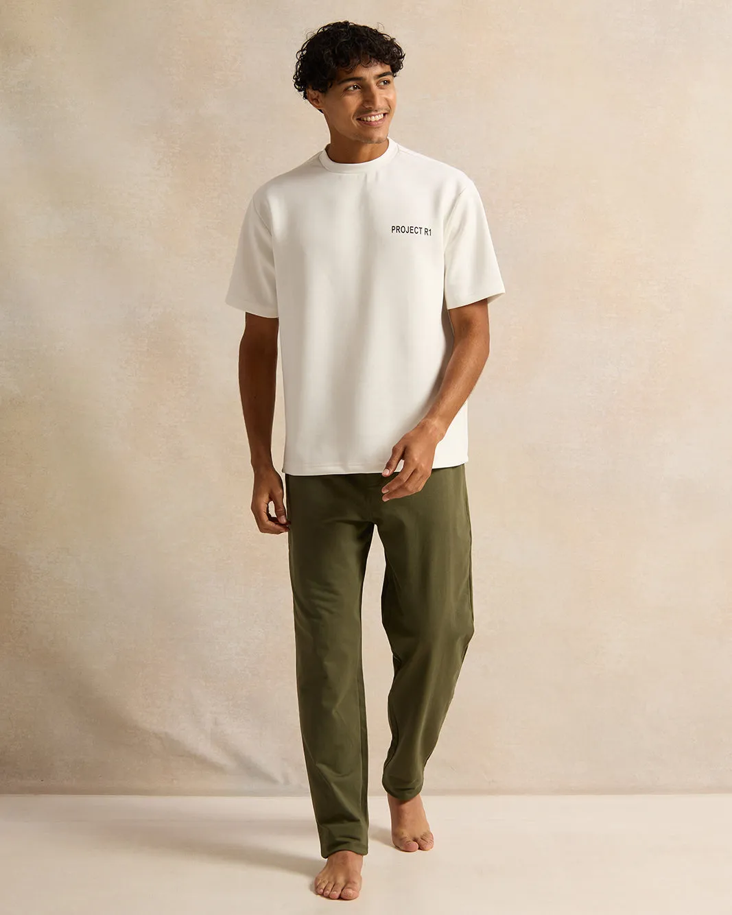 Men White Printed Lounge T-Shirt sold by Redtag product image thumbnail 2