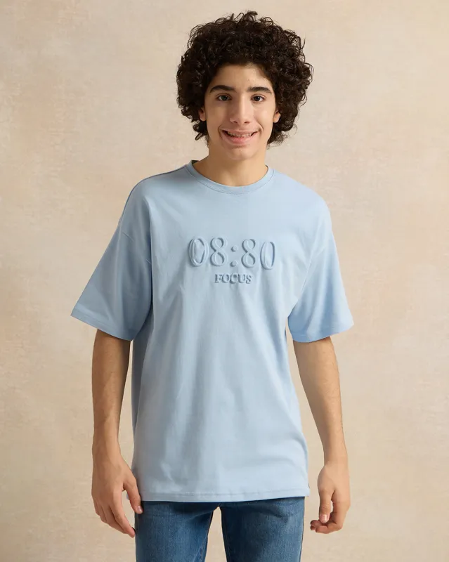 Senior Boys Blue Embellished T-Shirt sold by Redtag