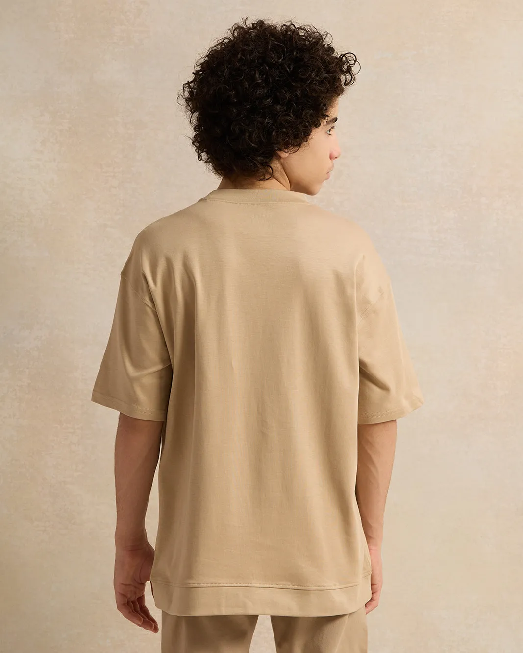 Senior Boys Beige Embellished T-Shirt sold by Redtag product image thumbnail 3
