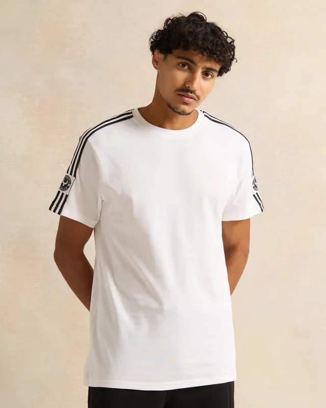 Men White Print on Sleeves T-Shirt sold by Redtag