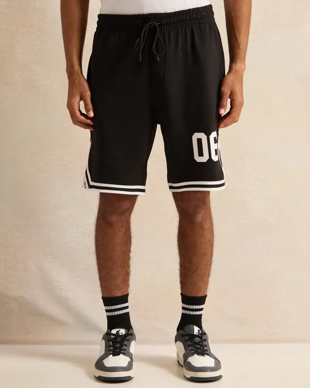 Men Black 08 Print Active Shorts sold by Redtag