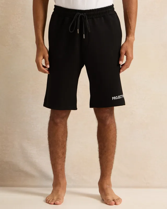 Men Black Knee-Length Lounge Shorts sold by Redtag