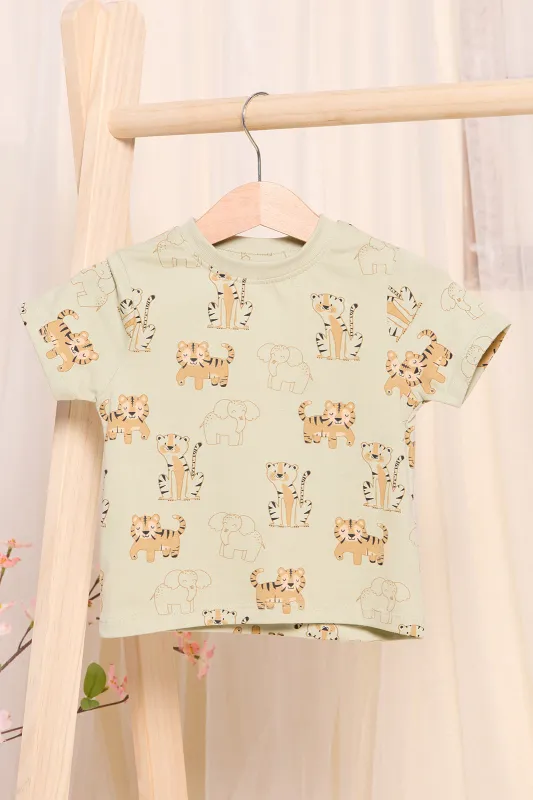 Infant Boys Green Elephant T-Shirt sold by Redtag