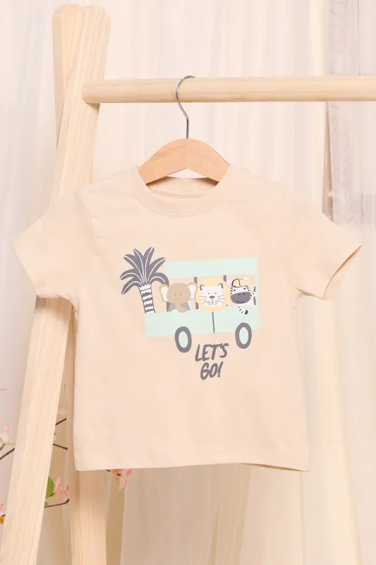 Infant Boys Beige Animal T-Shirt sold by Redtag
