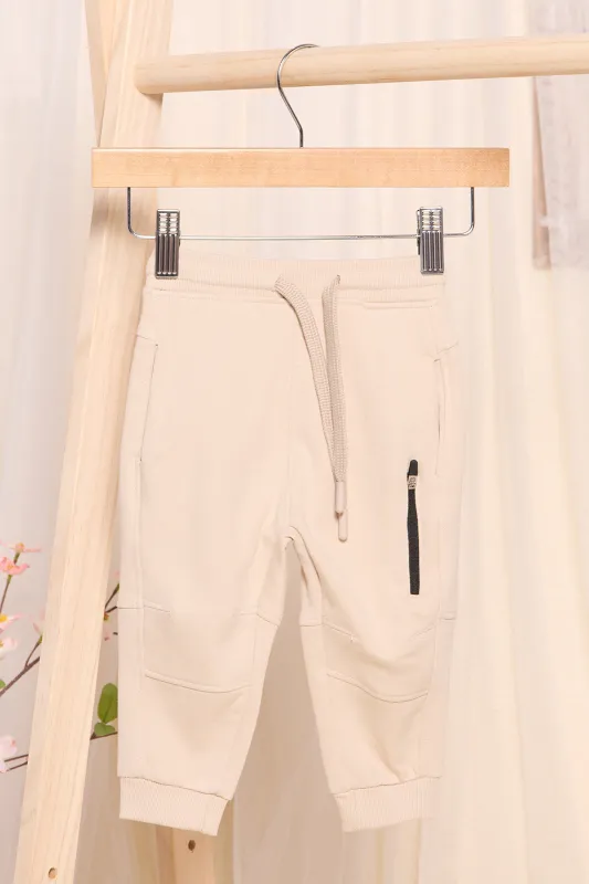 Infant Boys Beige Plated Interlock Active Pants sold by Redtag
