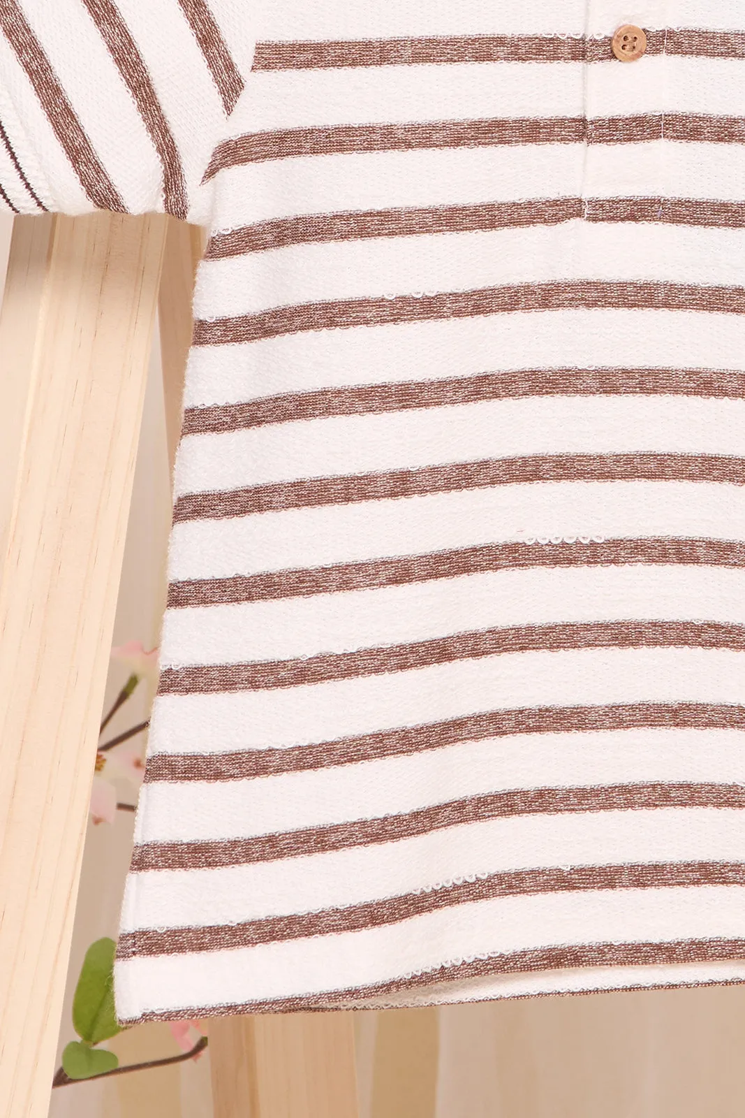 Infant Boys Cream And Brown Striped Polo Shirt sold by Redtag product image thumbnail 3