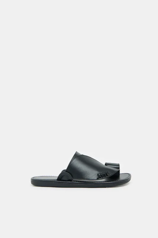 Senior Boys Black Sharqi Traditional Sandals sold by Redtag