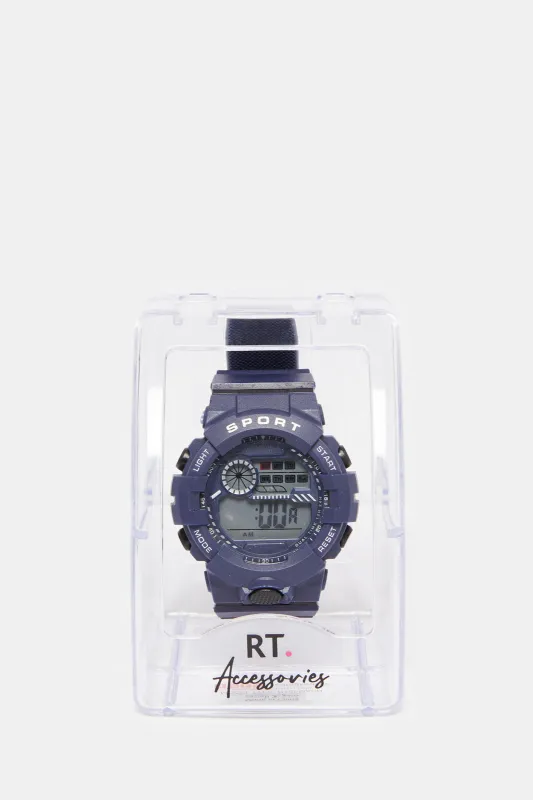 Boys Navy Multi Functional Digital Watch sold by Redtag