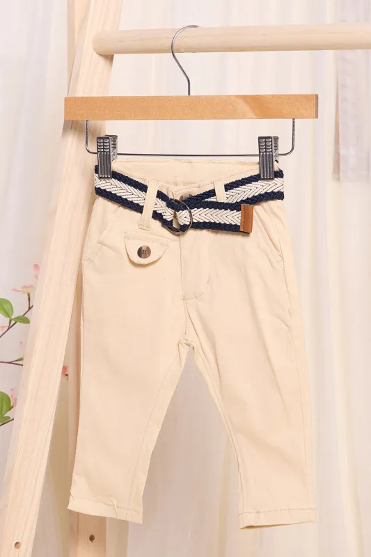 Infant Boys Beige Belted Trousers sold by Redtag