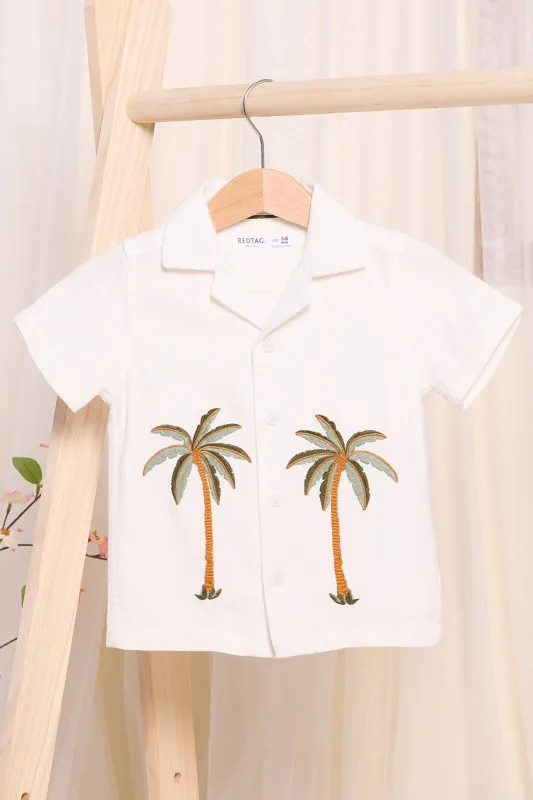 Infant Boys Cream Embroidered Shirt sold by Redtag