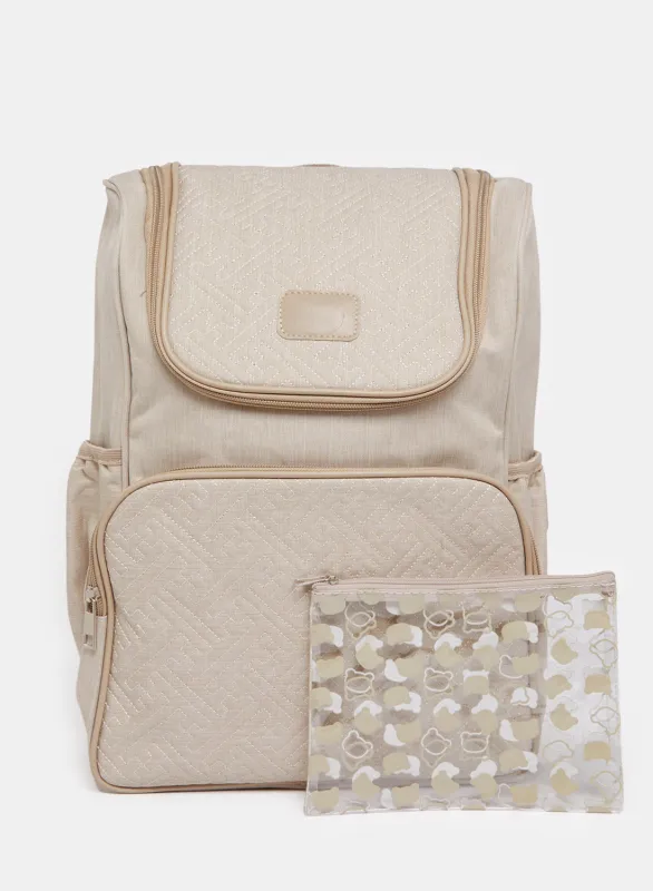 Beige Diaper Backpack Set (2 Piece) sold by Redtag