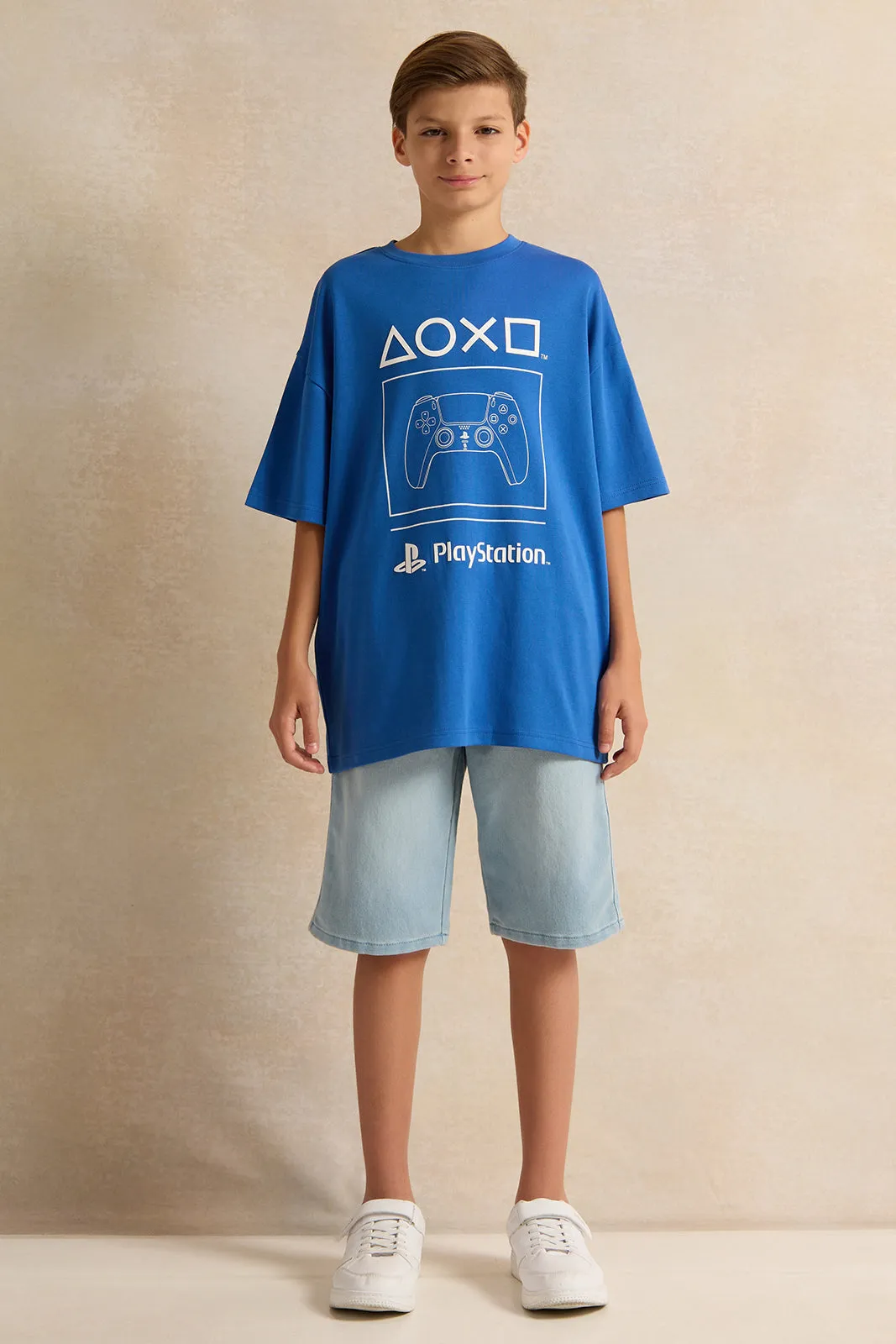 Senior Boys Blue Playstation Oversize T-shirt sold by Redtag product image thumbnail 2