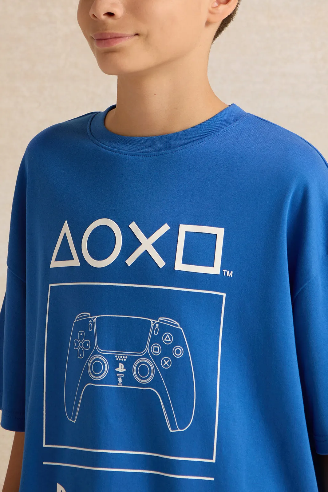 Senior Boys Blue Playstation Oversize T-shirt sold by Redtag product image thumbnail 4
