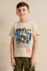 Boys Beige Print T-Shirt sold by Redtag