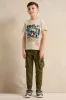 Boys Beige Print T-Shirt sold by Redtag