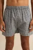 Men Grey Striped Woven Boxers (Pack of 2) sold by Redtag