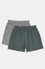 Men Grey Striped Woven Boxers (Pack of 2) sold by Redtag