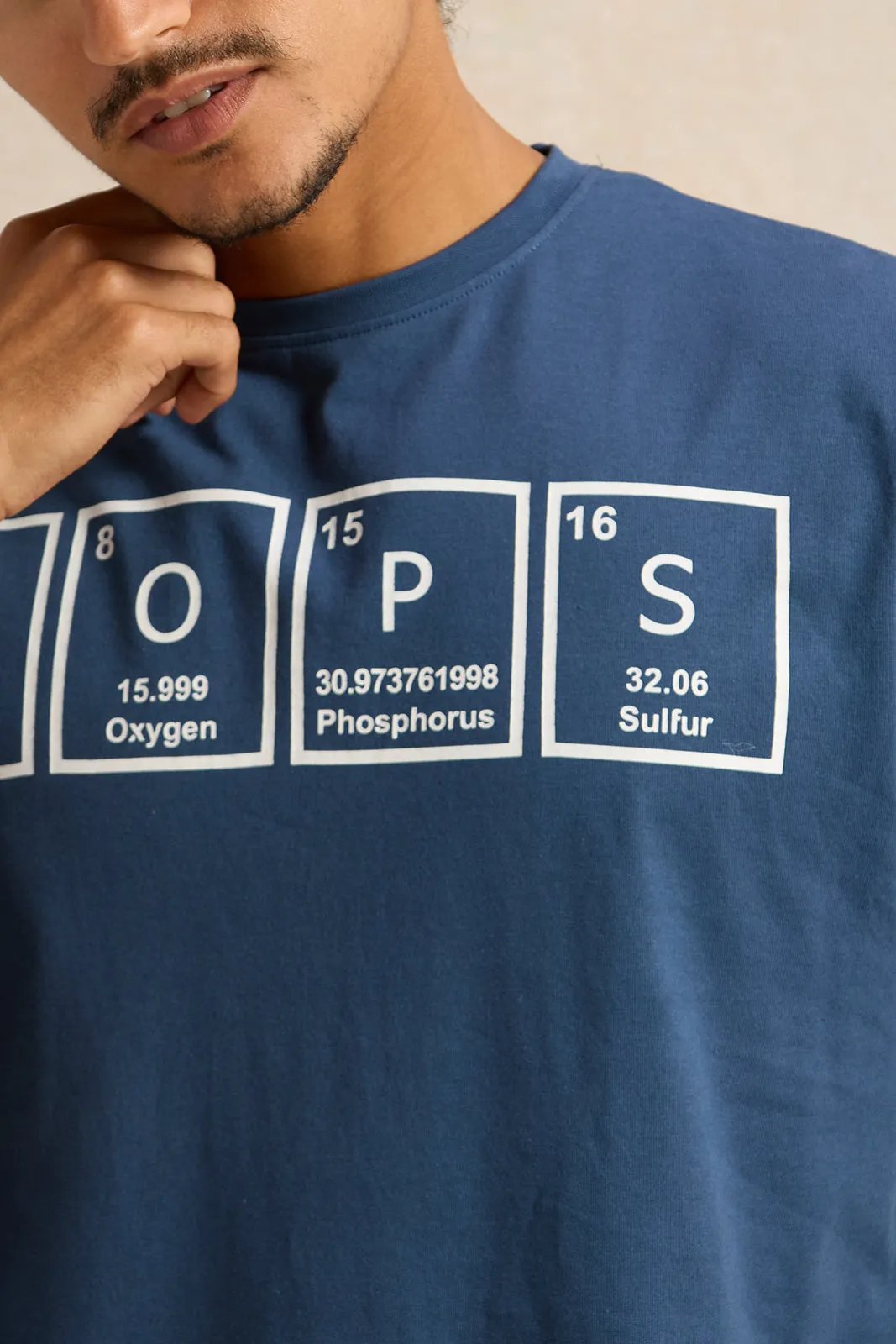 Men Navy Graphic T-Shirt sold by Redtag product image thumbnail 4