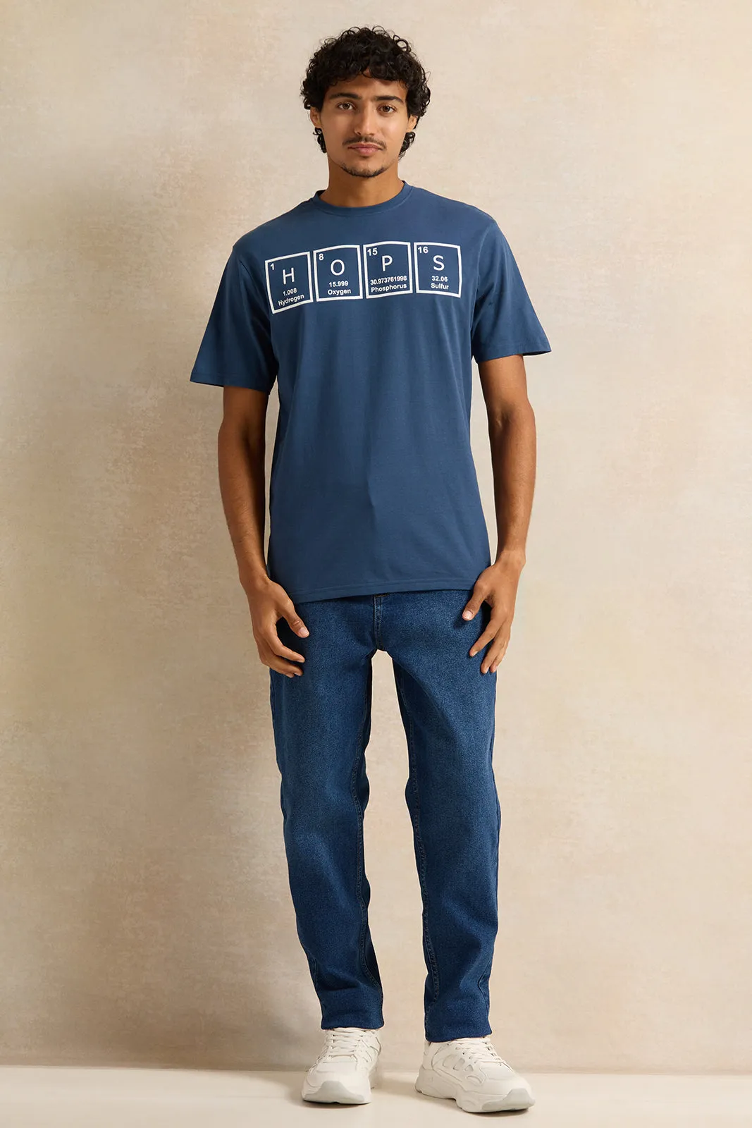 Men Navy Graphic T-Shirt sold by Redtag product image thumbnail 2