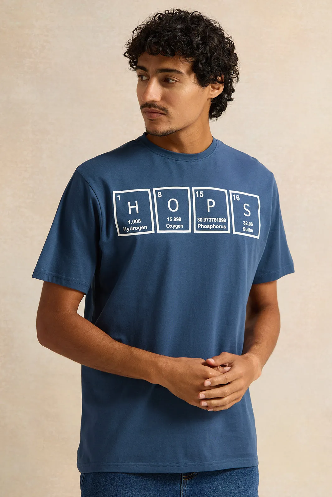 Men Navy Graphic T-Shirt sold by Redtag