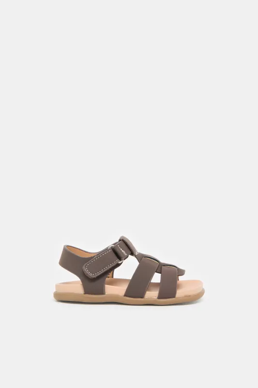 Infant Boys Brown Backstrap Sandals sold by Redtag