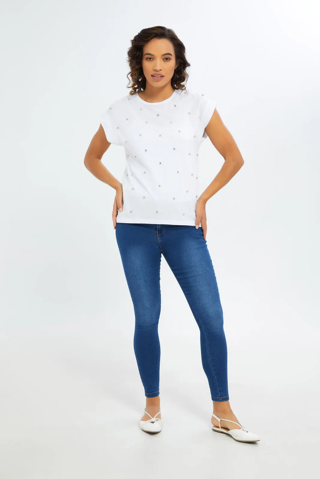 Women White Printed T-Shirt sold by Redtag product image thumbnail 2