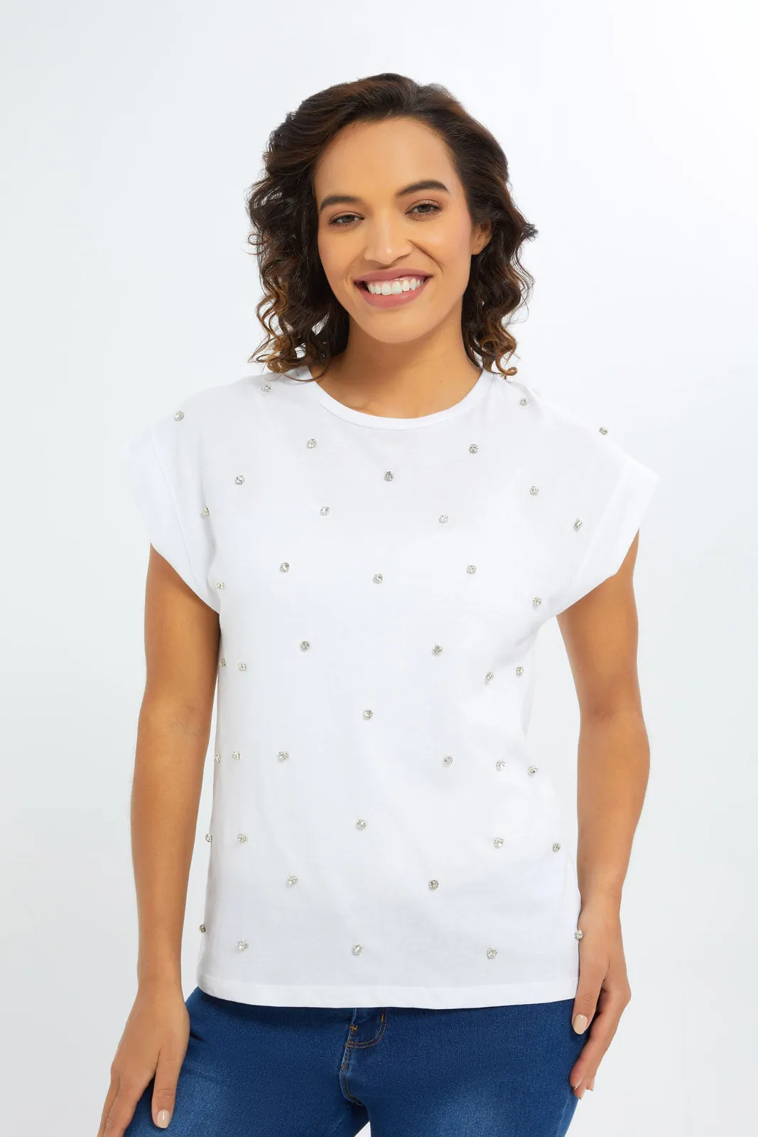 Women White Printed T-Shirt sold by Redtag