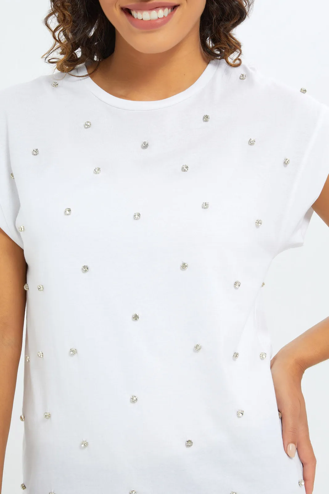 Women White Printed T-Shirt sold by Redtag product image thumbnail 4