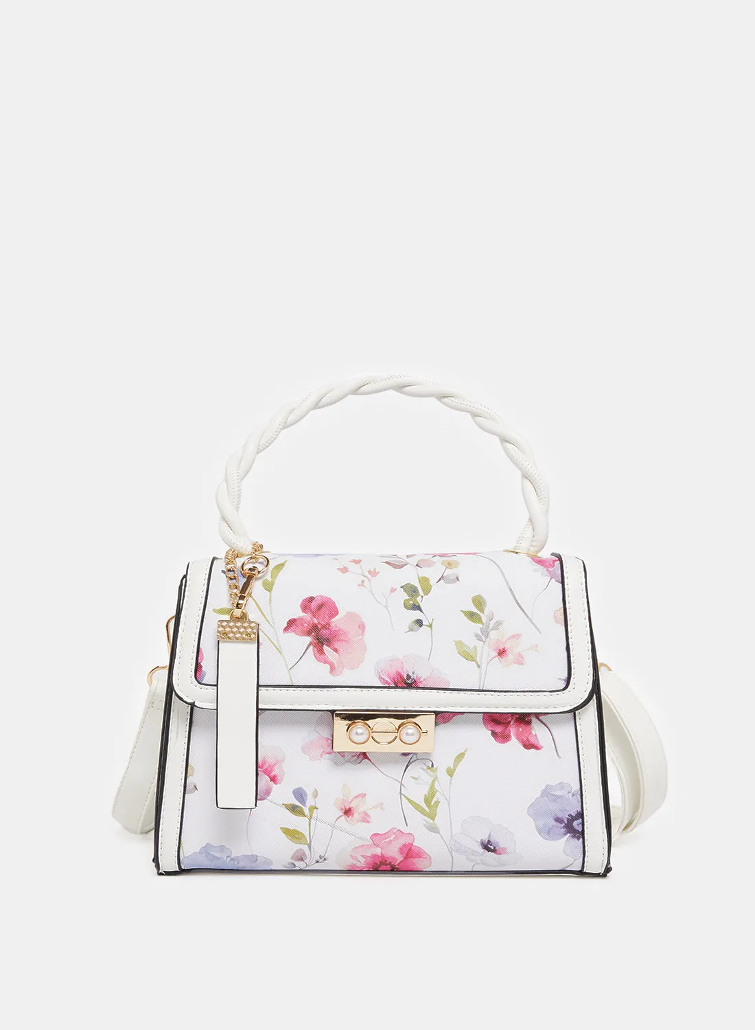 Women White Printed Day Bag sold by Redtag