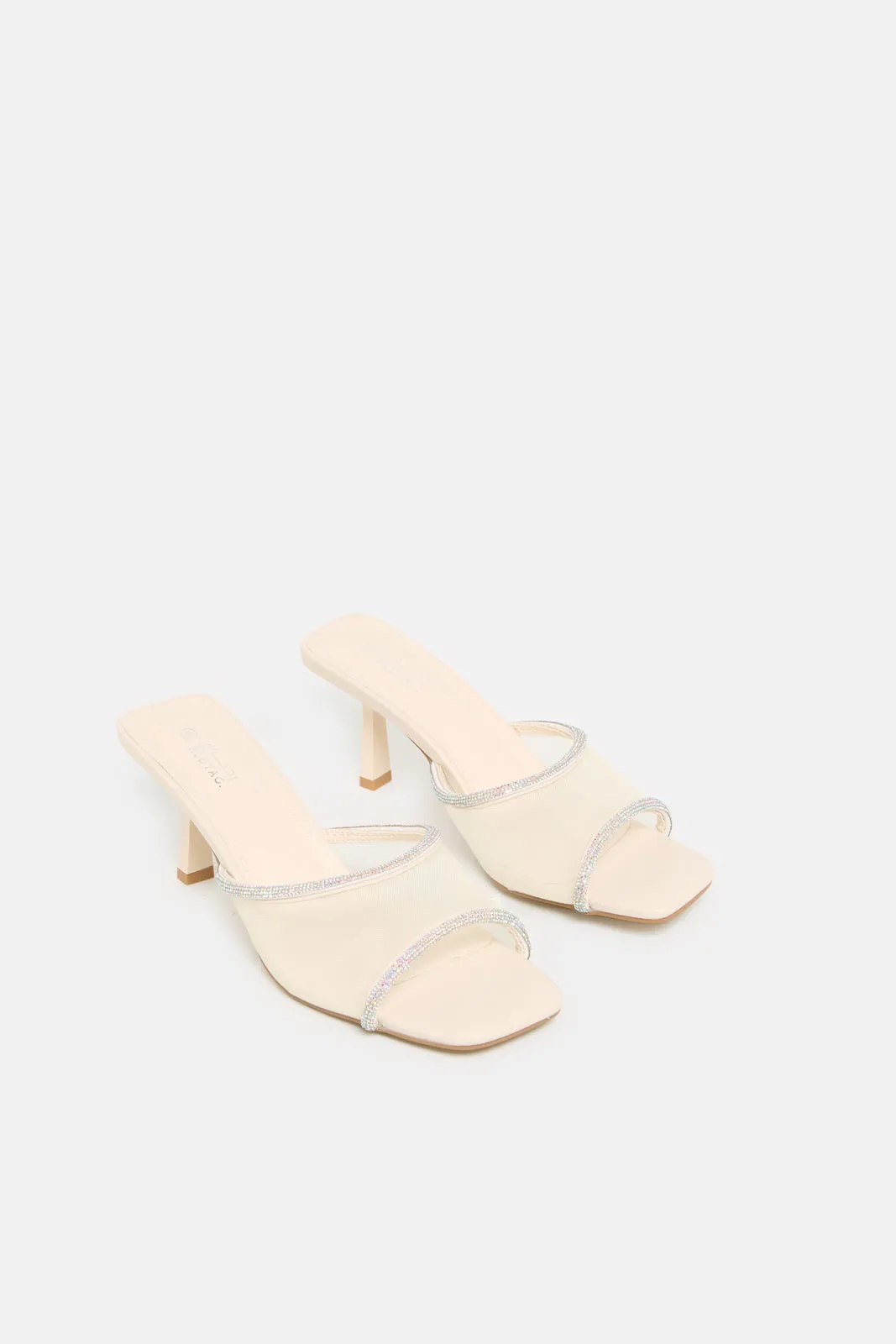 Women White Mesh Mule sold by Redtag product image thumbnail 2