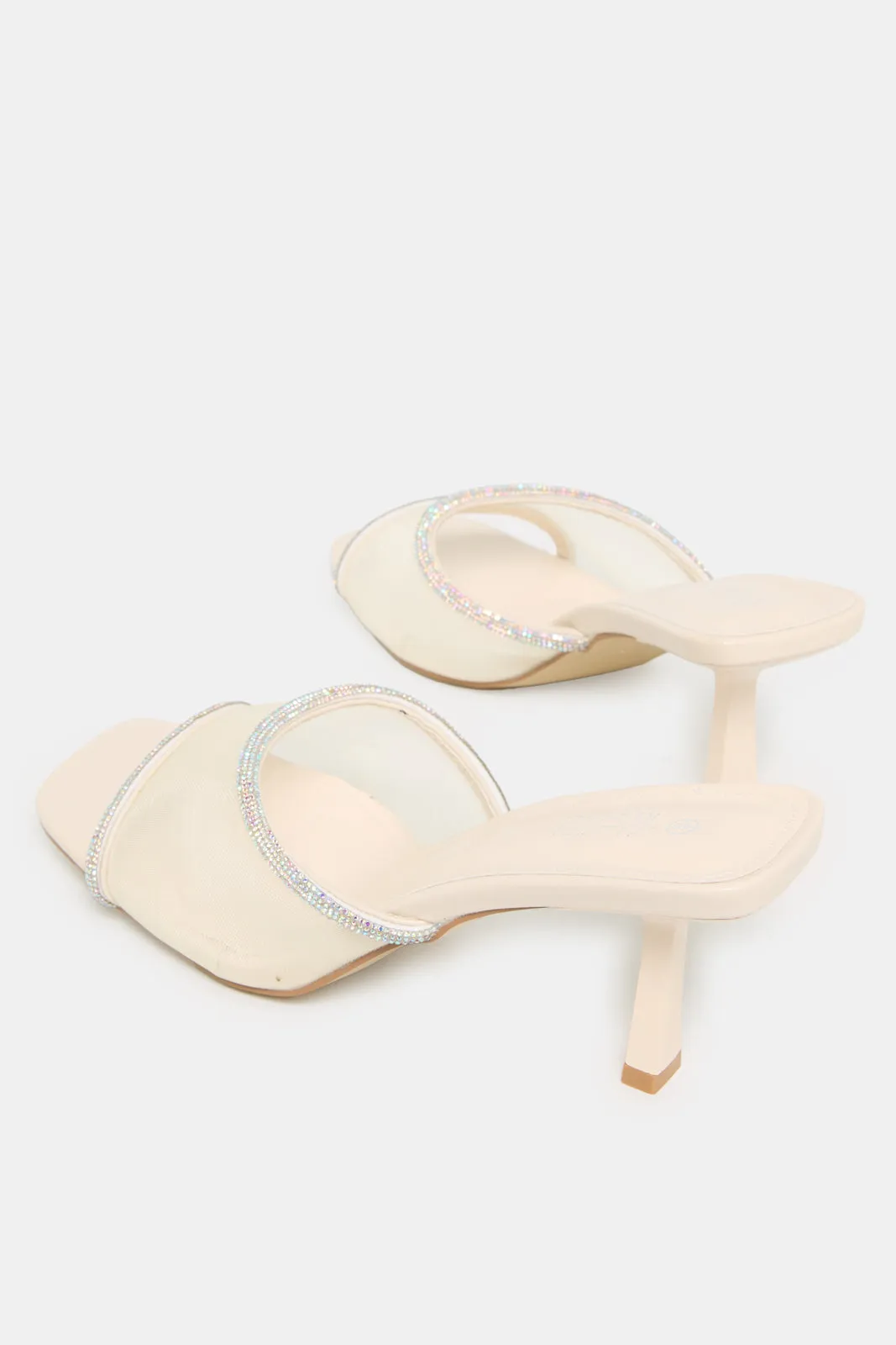 Women White Mesh Mule sold by Redtag product image thumbnail 4