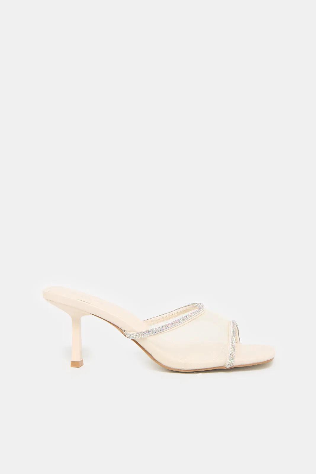 Women White Mesh Mule sold by Redtag