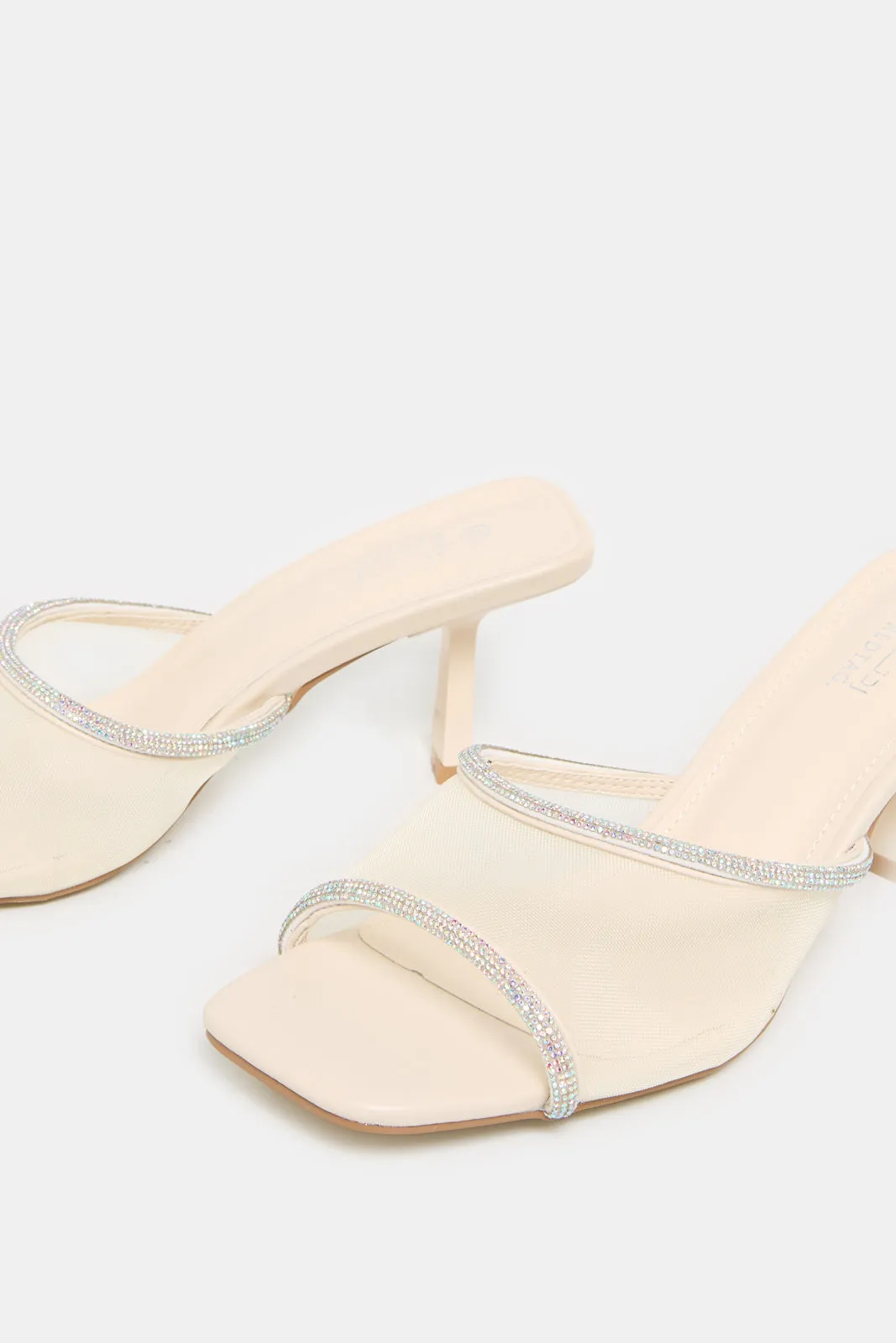 Women White Mesh Mule sold by Redtag product image thumbnail 3