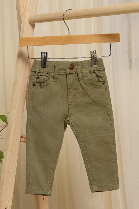 Infant Boys Olive Jeans sold by Redtag