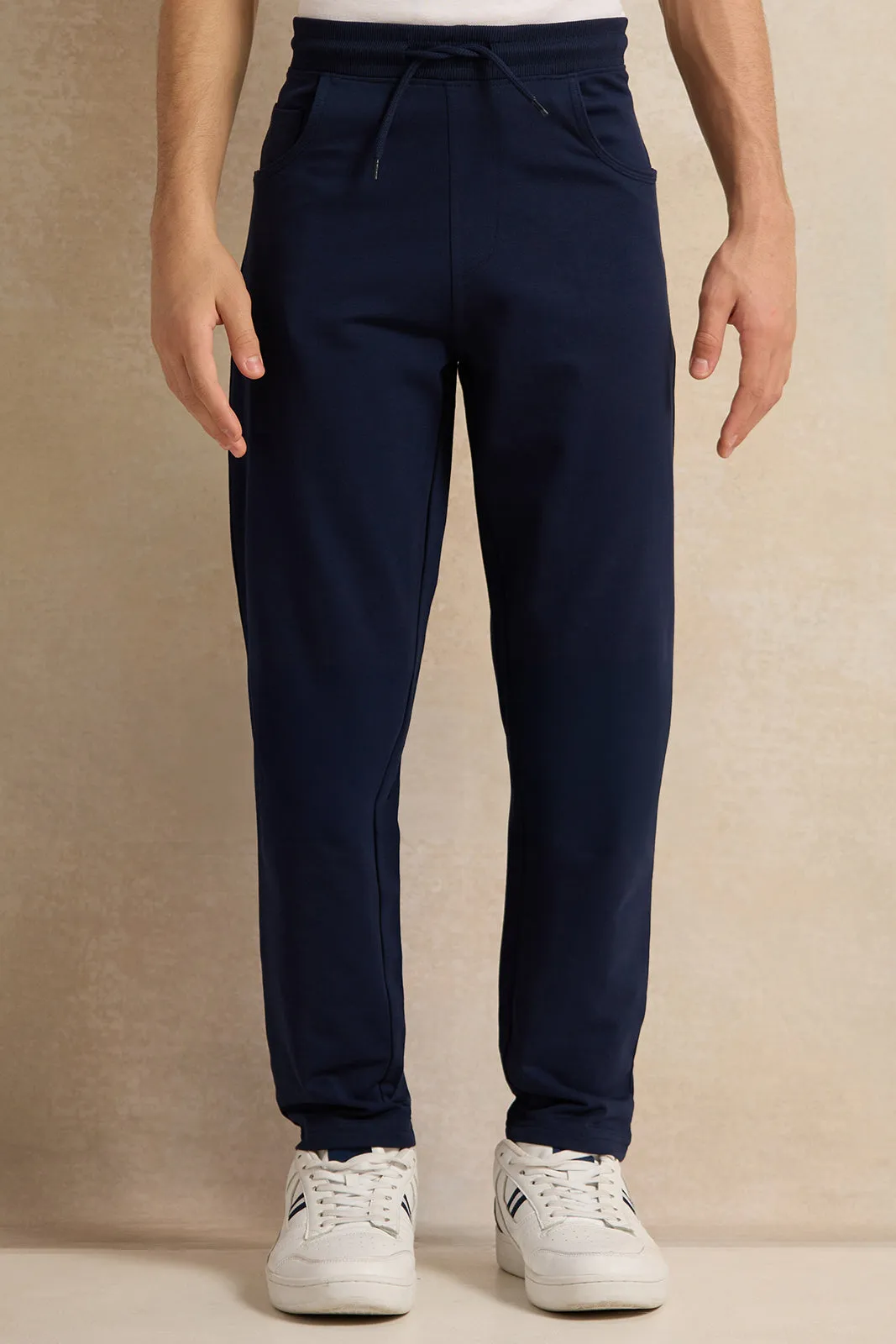 Senior Boys Navy Stretch Active Pants sold by Redtag