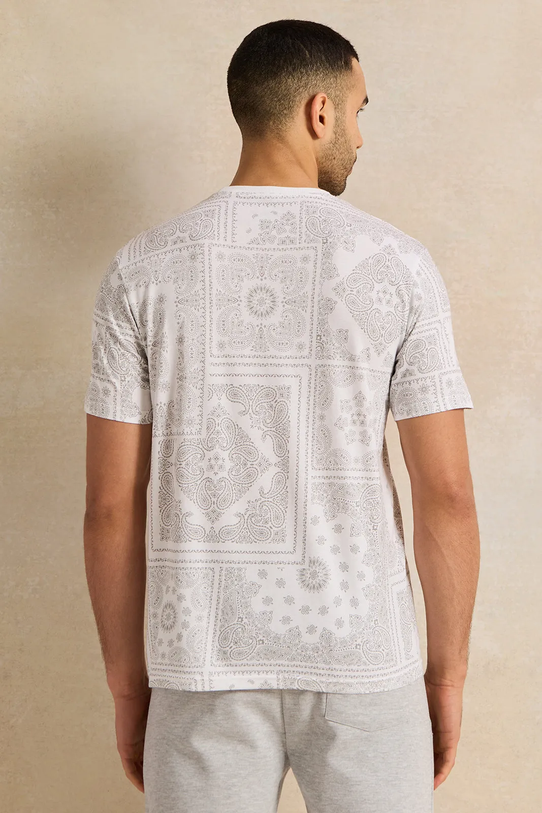 Men White Printed T-Shirt sold by Redtag product image thumbnail 3