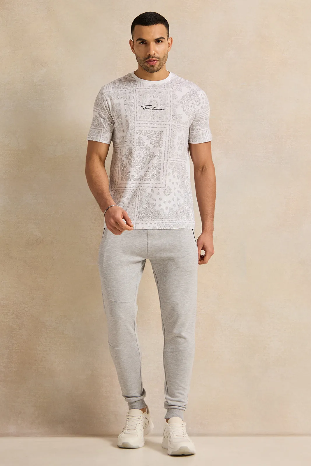 Men White Printed T-Shirt sold by Redtag product image thumbnail 2
