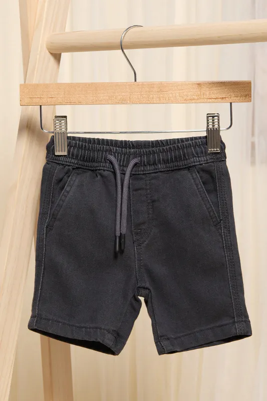 Infant Boys Grey Pull On Denim Shorts sold by Redtag