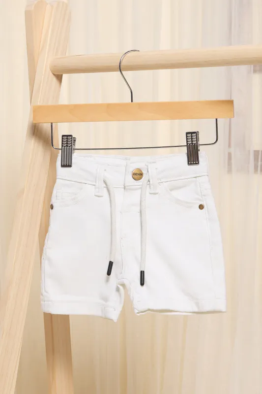 Infant Boys White Denim Shorts sold by Redtag