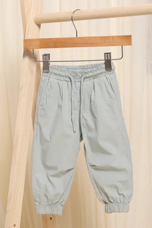 Infant Boys Grey Poplin Joggers sold by Redtag