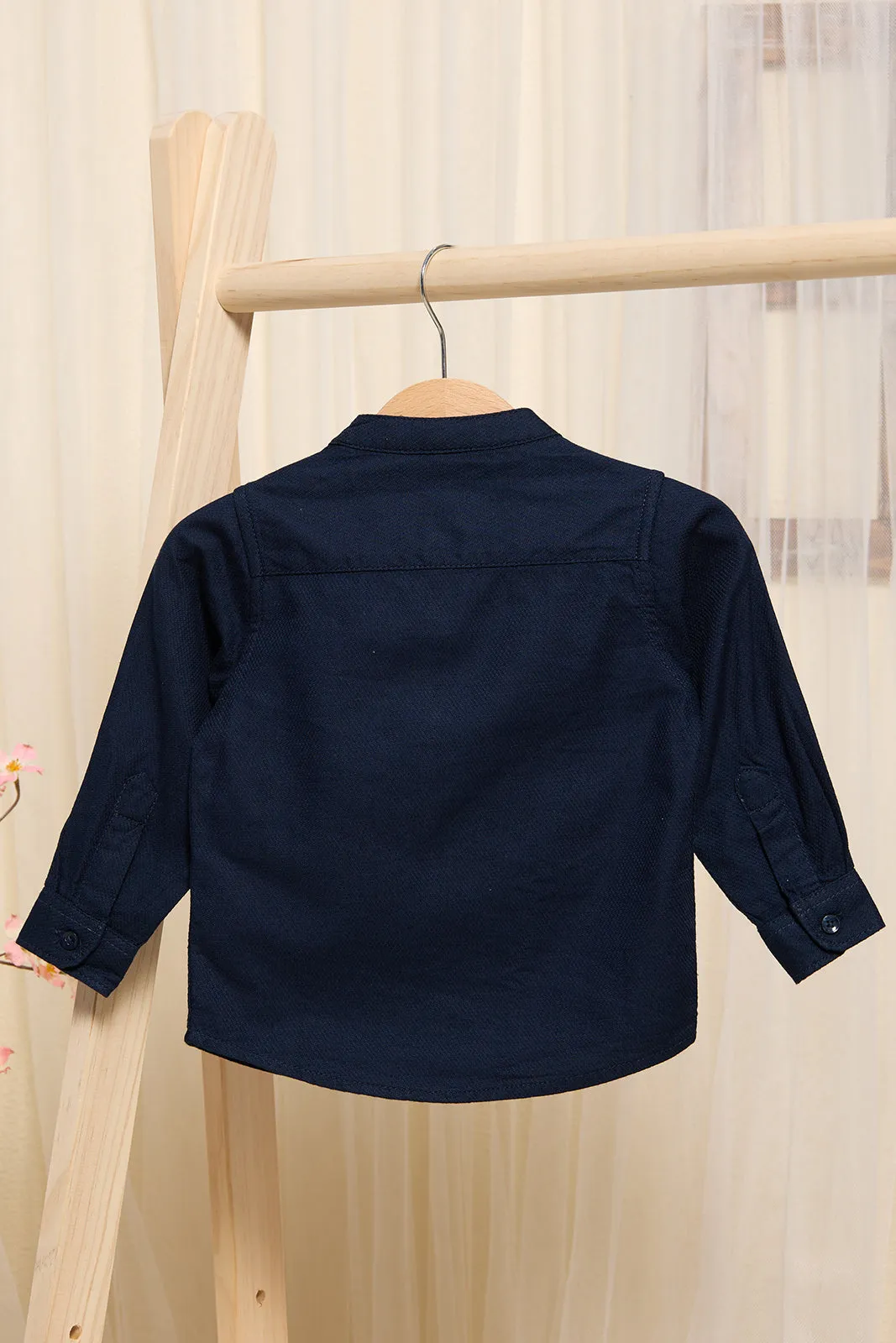 Infant Boys Navy Mandarin Shirt sold by Redtag product image thumbnail 4